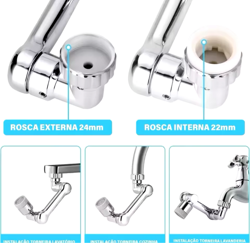 Extensor de torneira universal com braço robótico