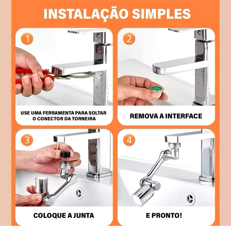 Extensor de torneira universal com braço robótico